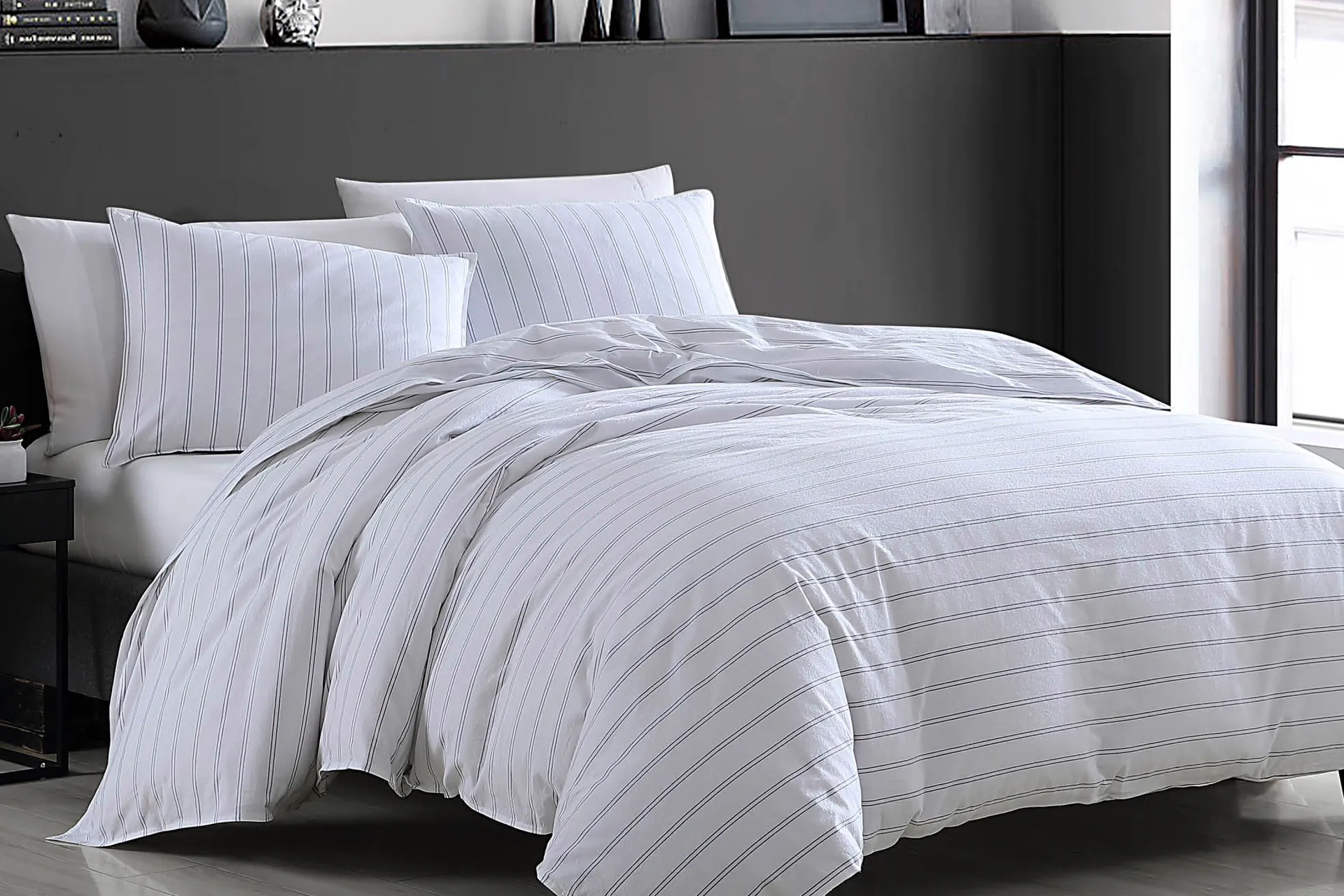 Griffian White 3 Pc Queen Comforter Set - Image 1