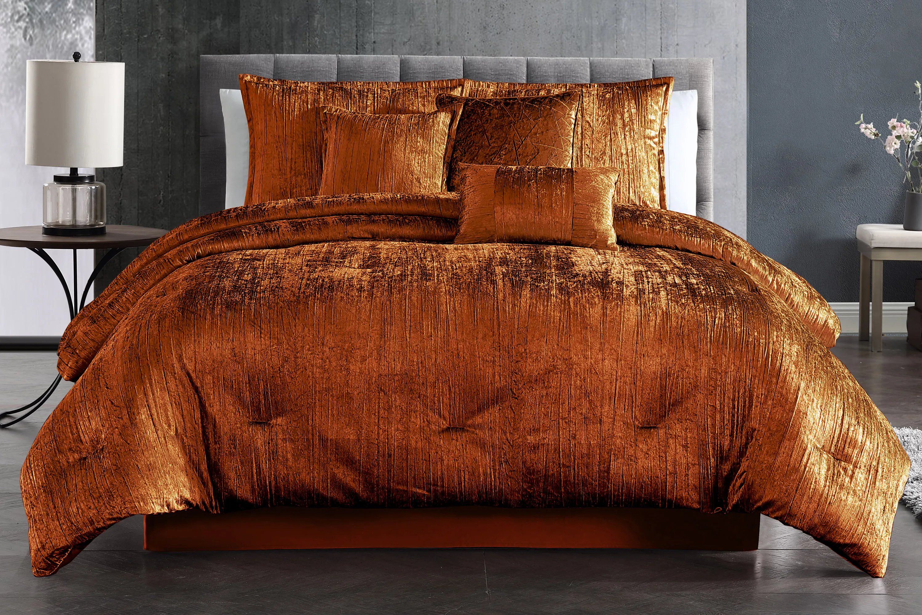 Recine Bronze 7 Pc Queen Comforter Set - Thumbnail - Image 2