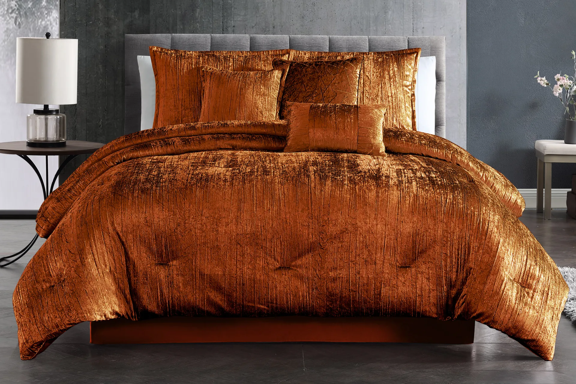 Recine Bronze 7 Pc Queen Comforter Set - Image 1