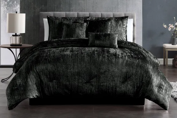 Recine Black 7 Pc King Comforter Set