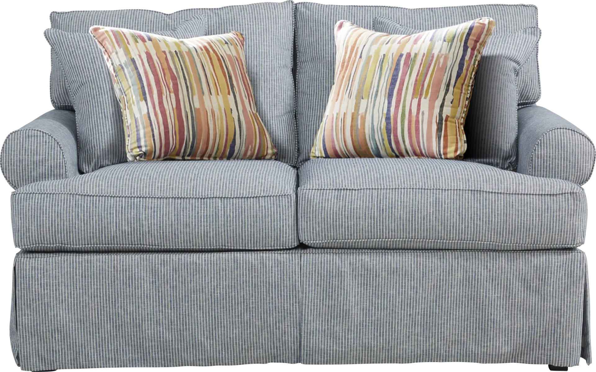 Beachside Walk Blue Denim Slipcover Loveseat