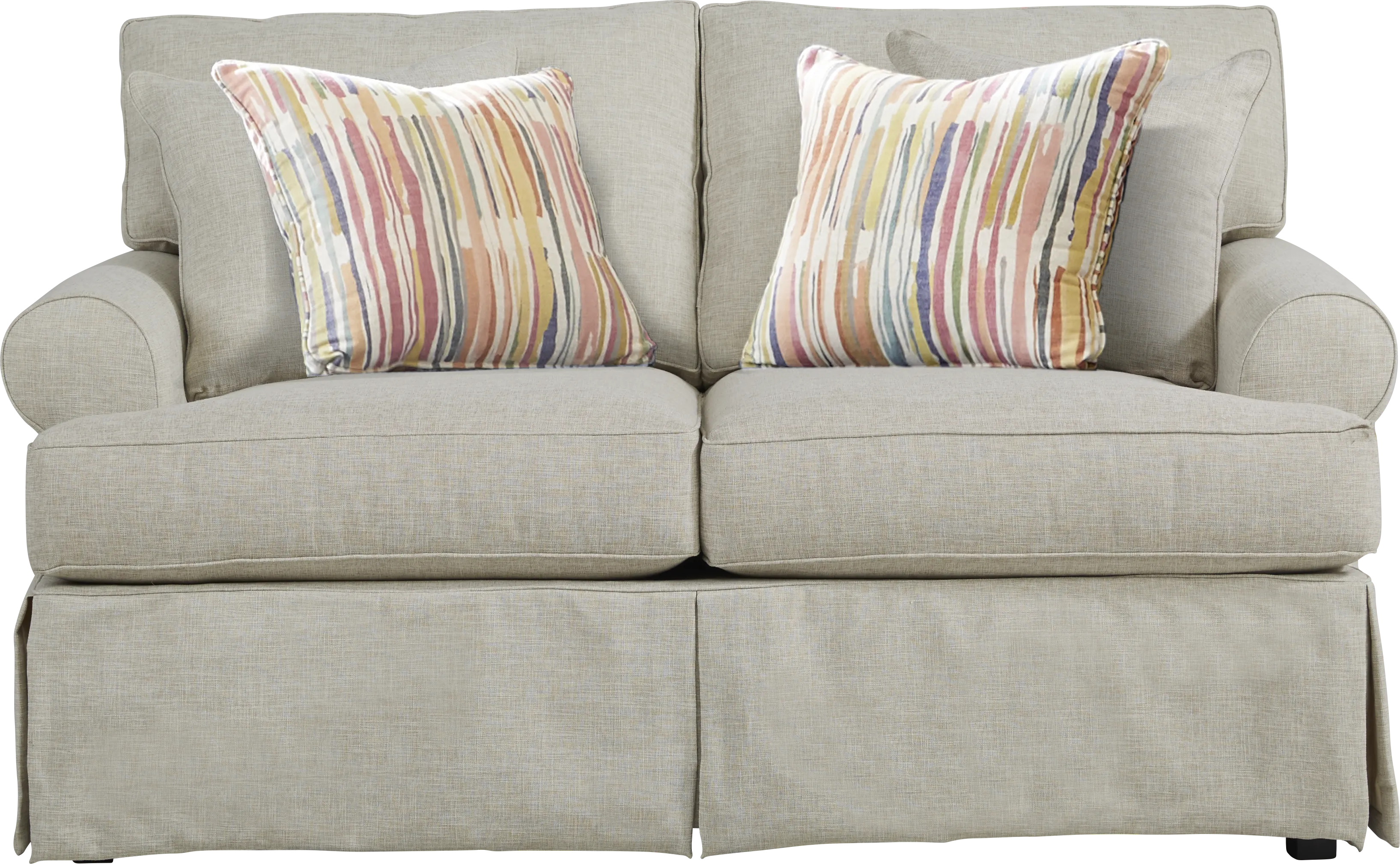 Beachside Walk Linen Textured Slipcover Loveseat - Thumbnail - Image 1