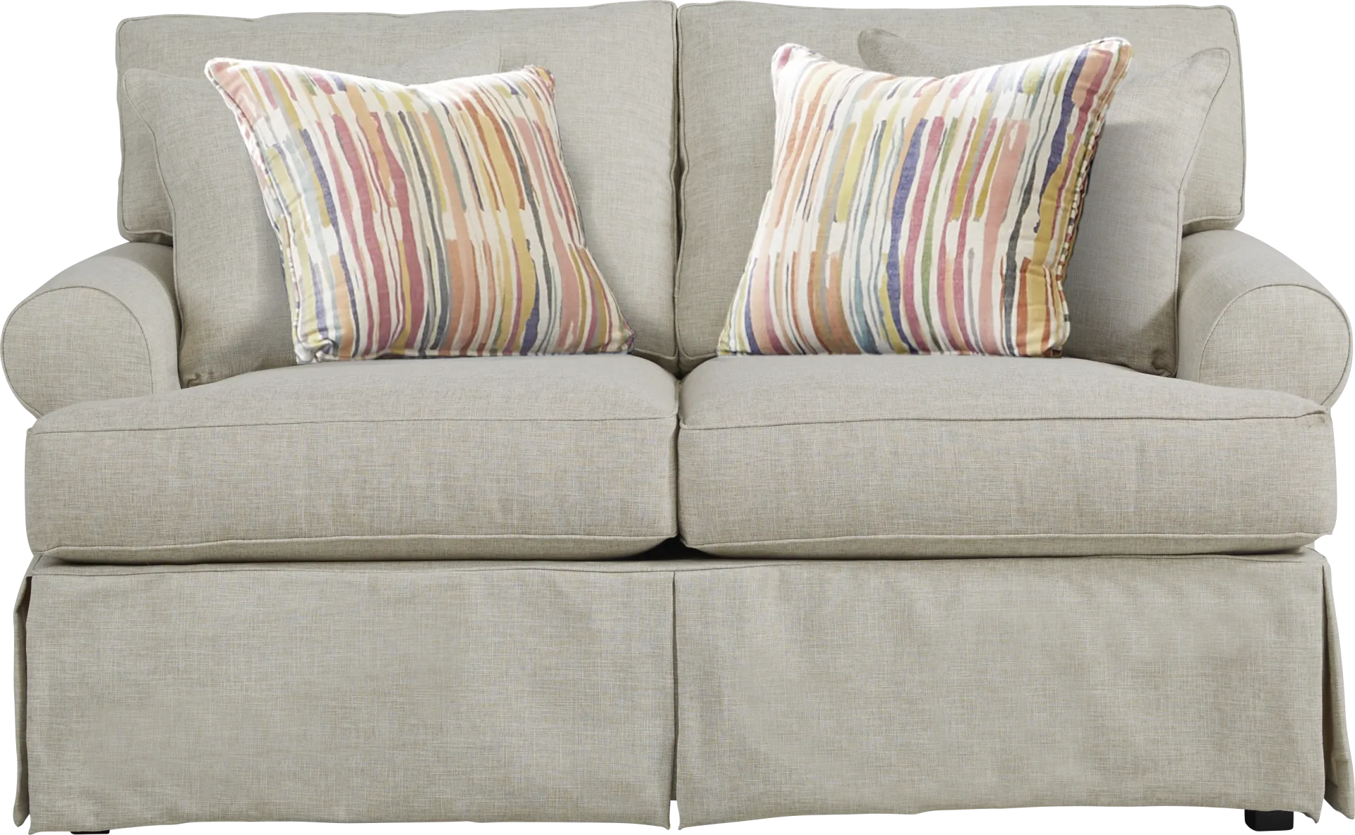 Beachside Walk Linen Textured Slipcover Loveseat - Image 1