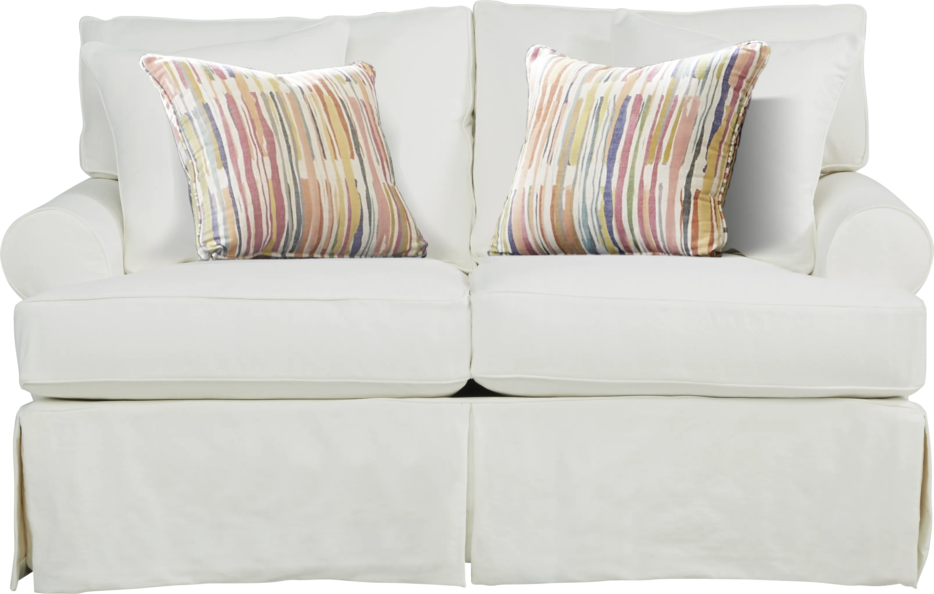 Beachside Walk White Denim Slipcover 5 Pc Living Room - Thumbnail - Image 5