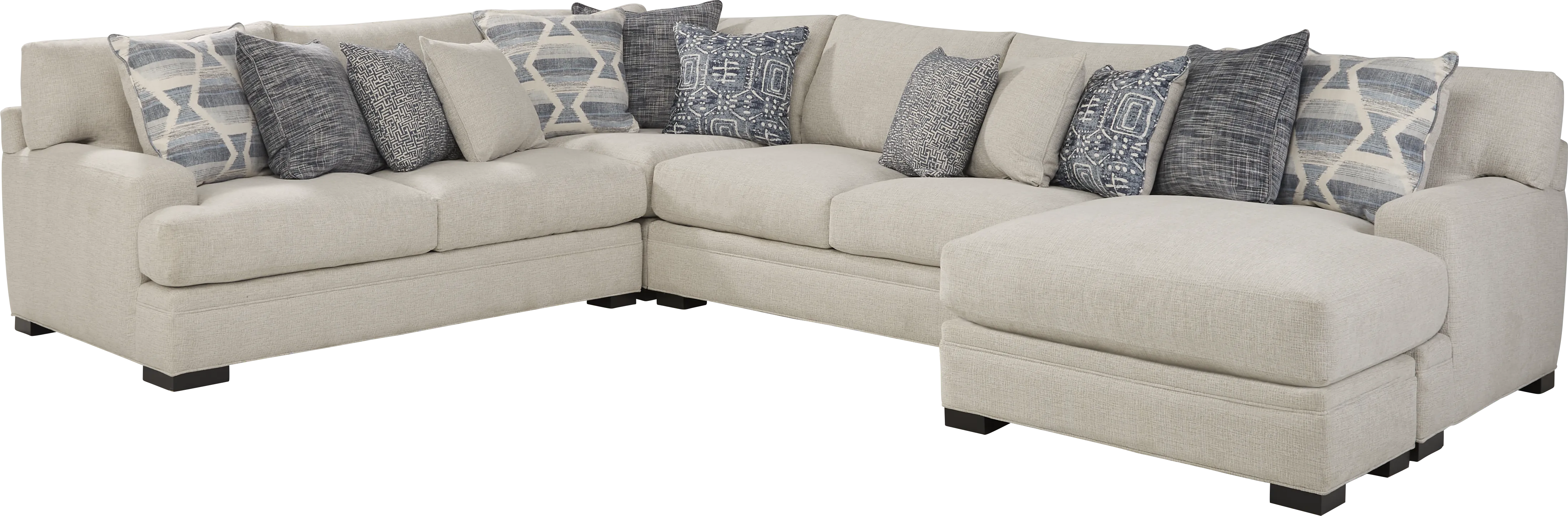 Bedford Park Ivory 3 Pc Sectional with Chaise - Thumbnail - Image 1