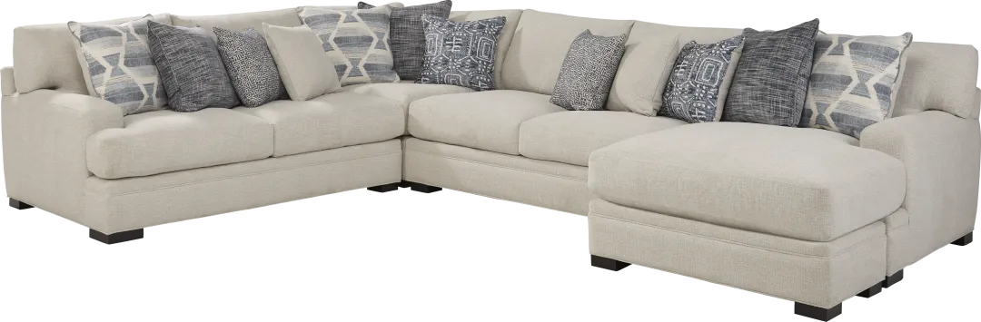 Bedford Park Ivory 3 Pc Sectional with Chaise