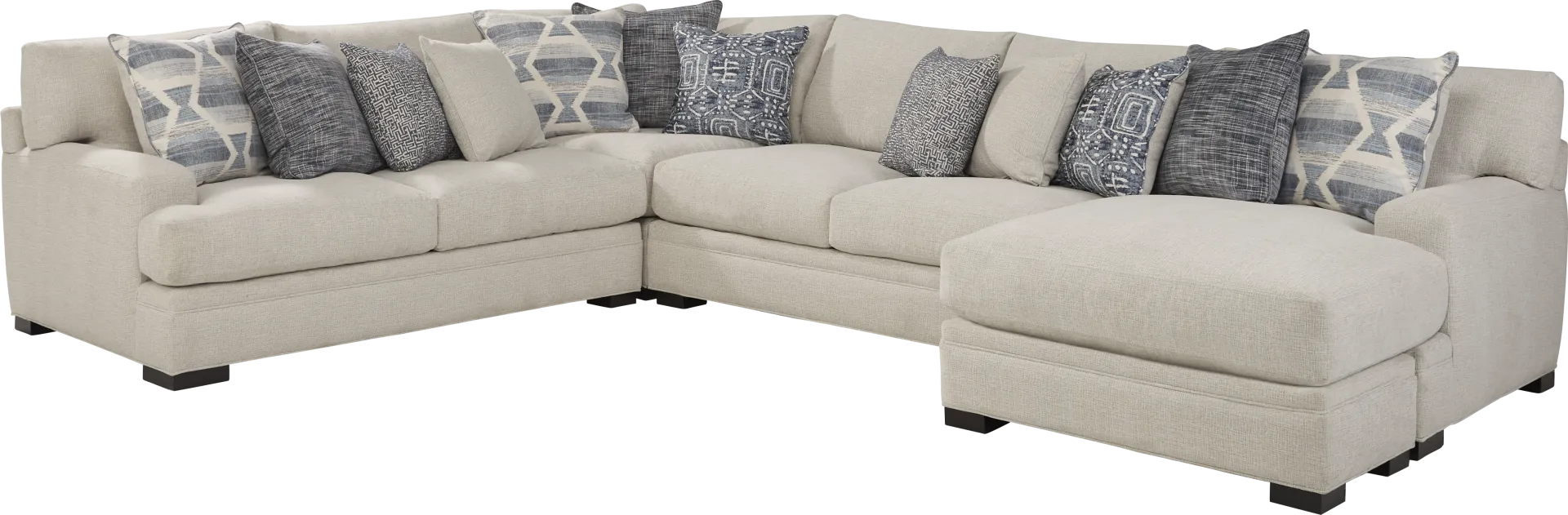 Bedford Park Ivory 3 Pc Sectional with Chaise - Image 1