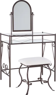 Braayfeild Bronze Metal Vanity Set