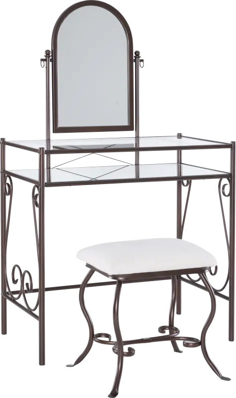 Braayfeild Bronze Metal Vanity Set