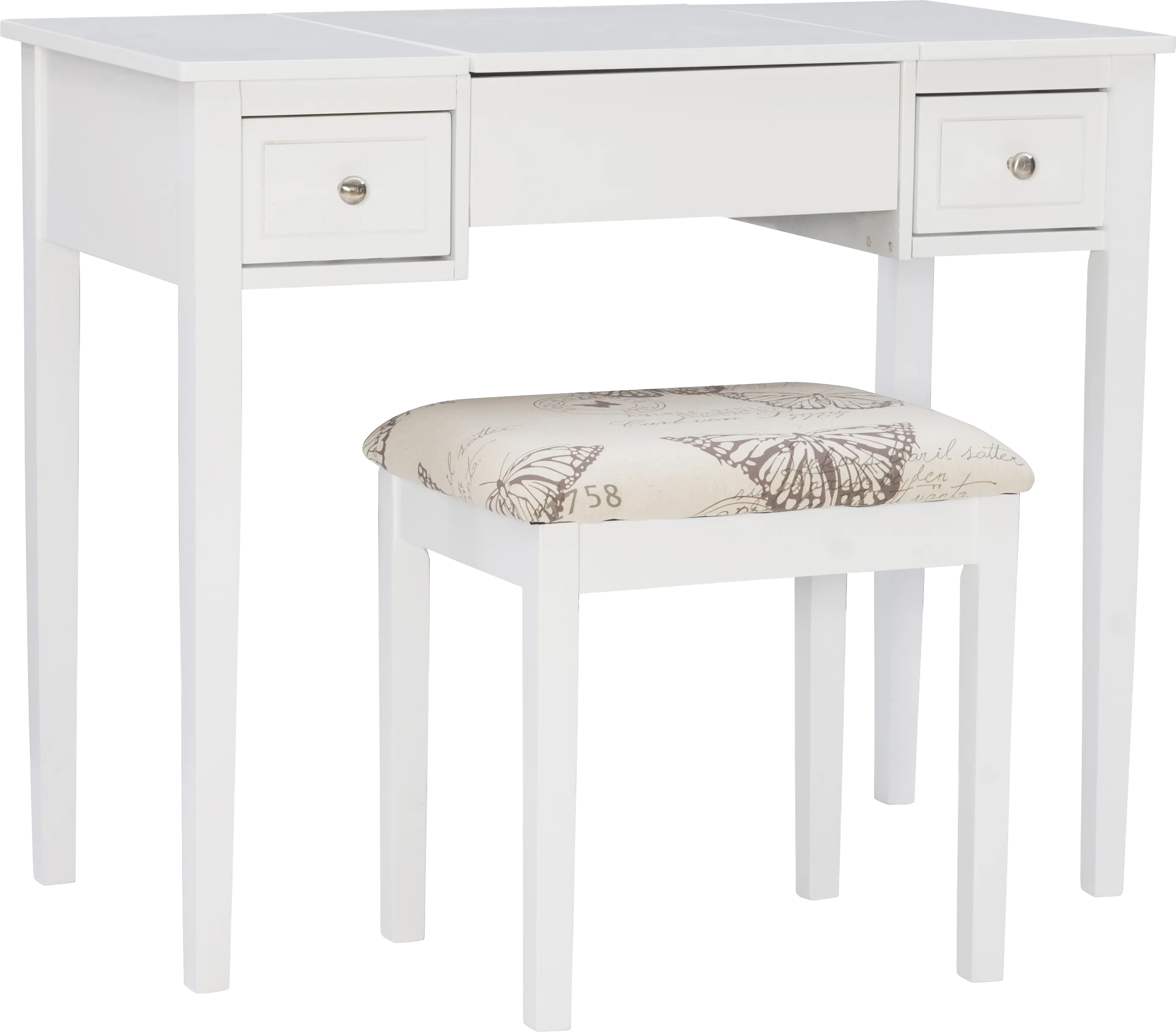 Larkbunting White Vanity Set