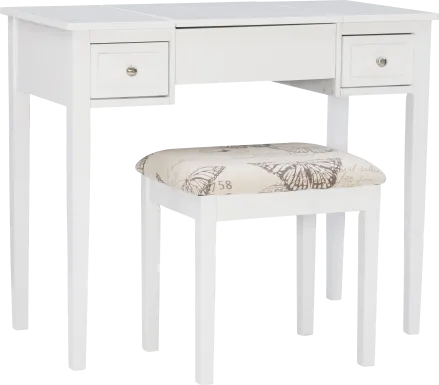 Larkbunting White Vanity Set