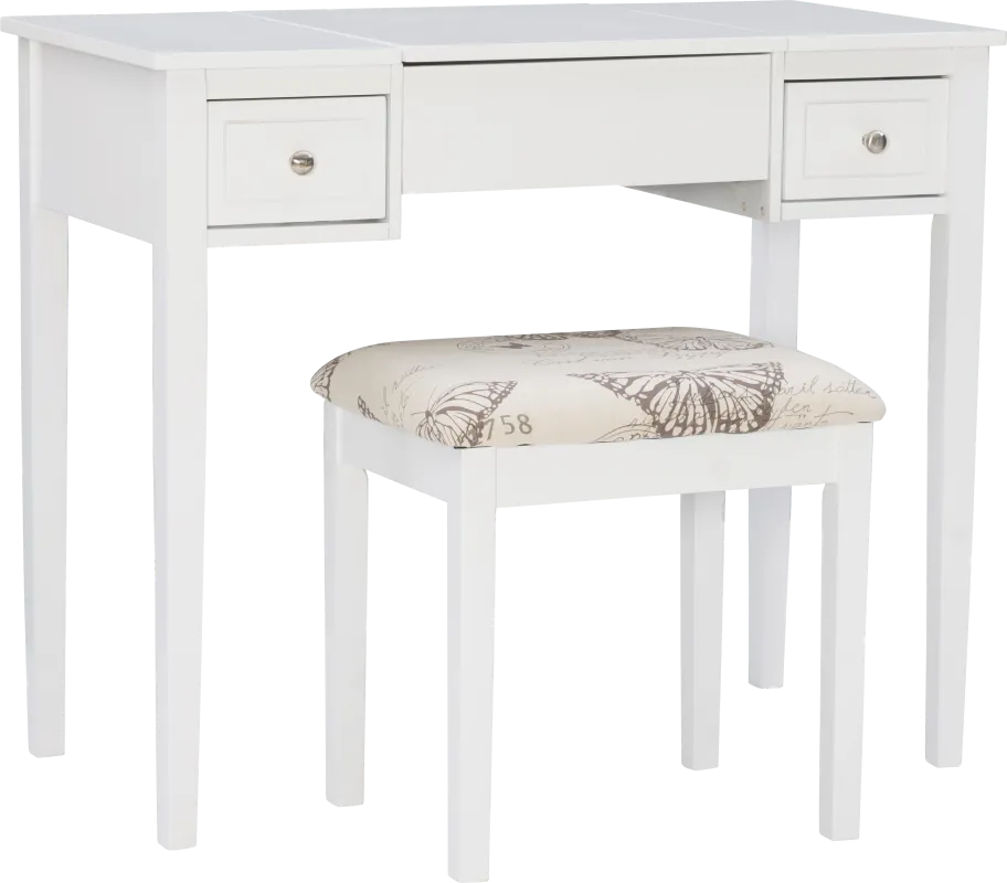 Larkbunting White Vanity Set