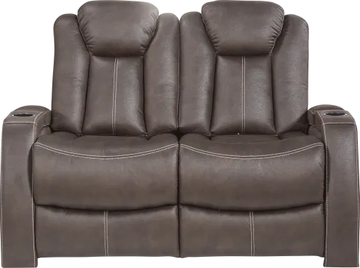 Crestline Brown Stationary Loveseat