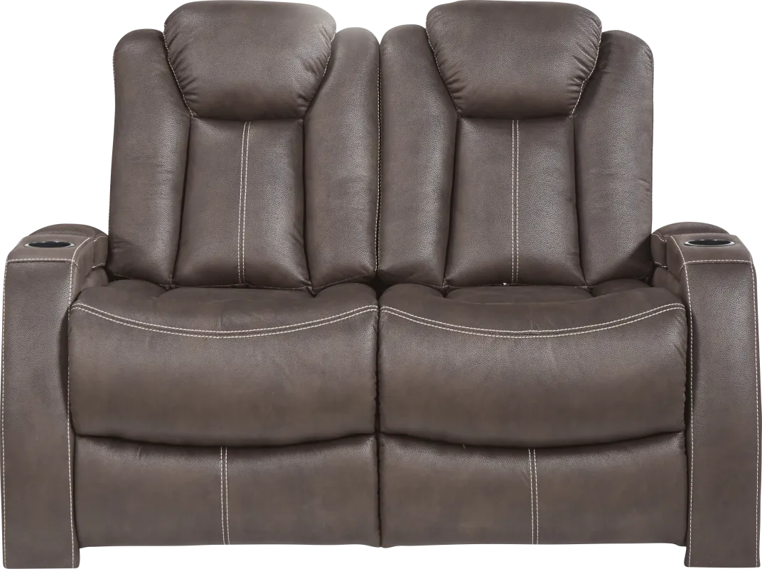Crestline Brown Stationary Loveseat