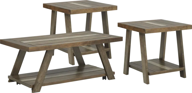 Cedar Creek Brown 3 Pc Table Set