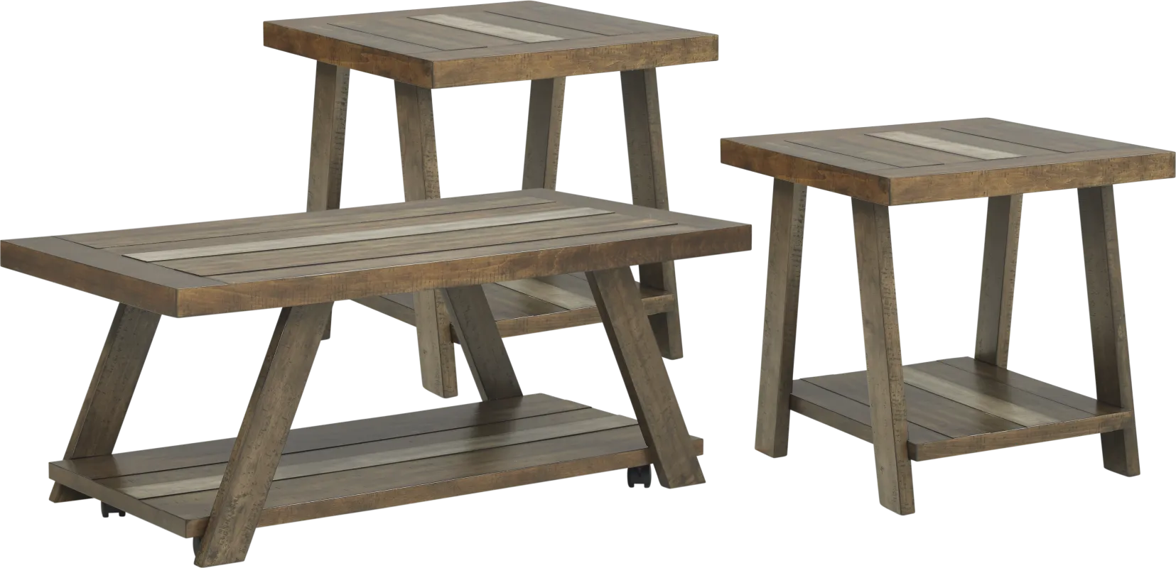 Cedar Creek Brown 3 Pc Table Set