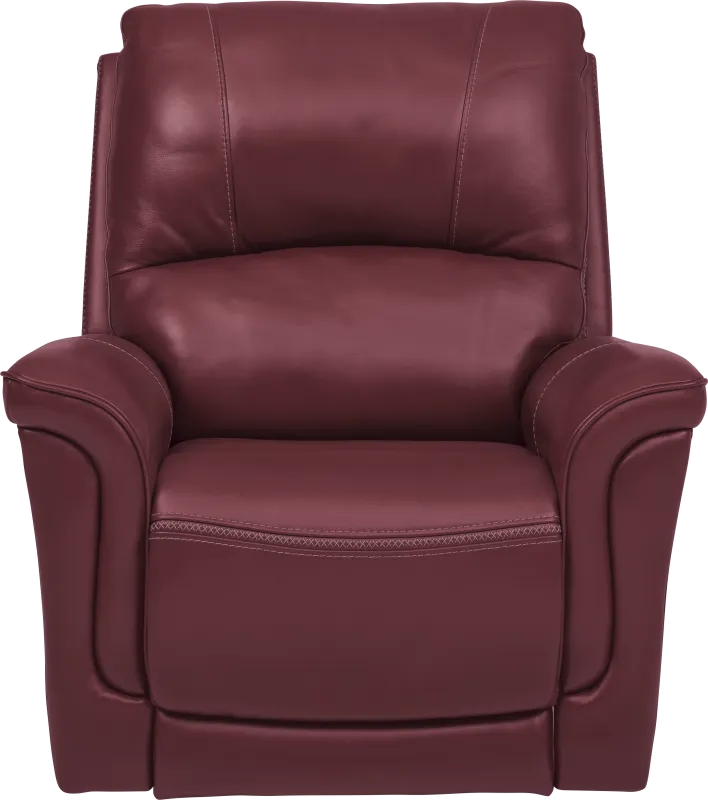 Castmore Red Triple Power Leather Recliner
