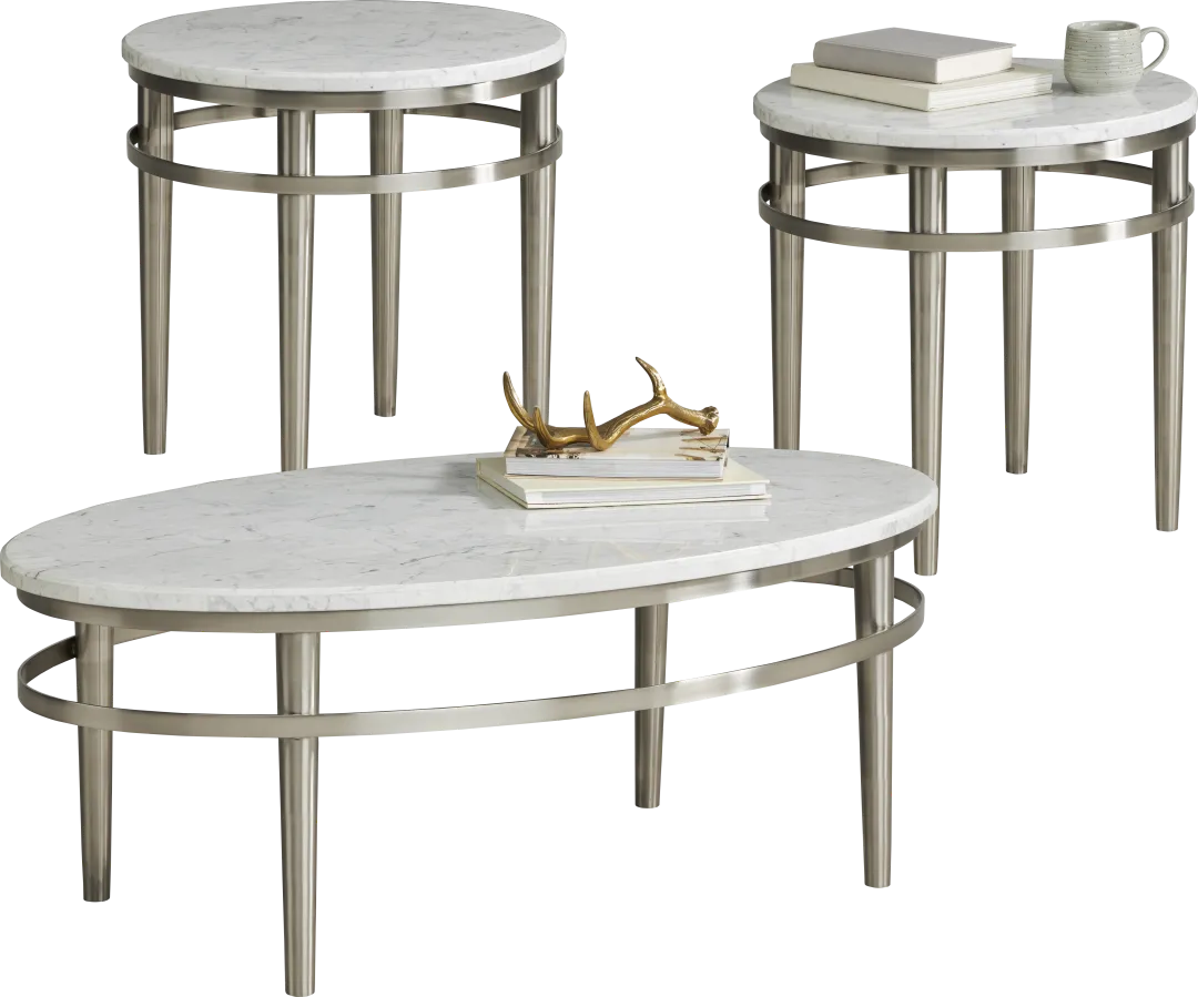 Cazelle Gray 3 Pc Occasional Table Set