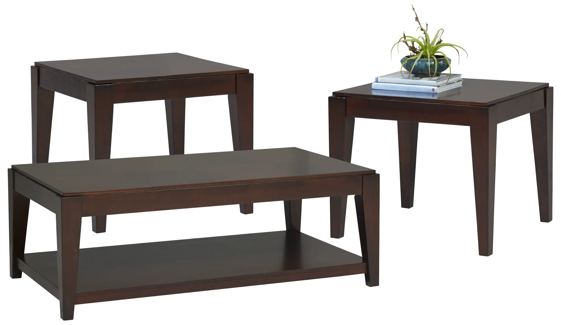 dark cherry 3 pc table set