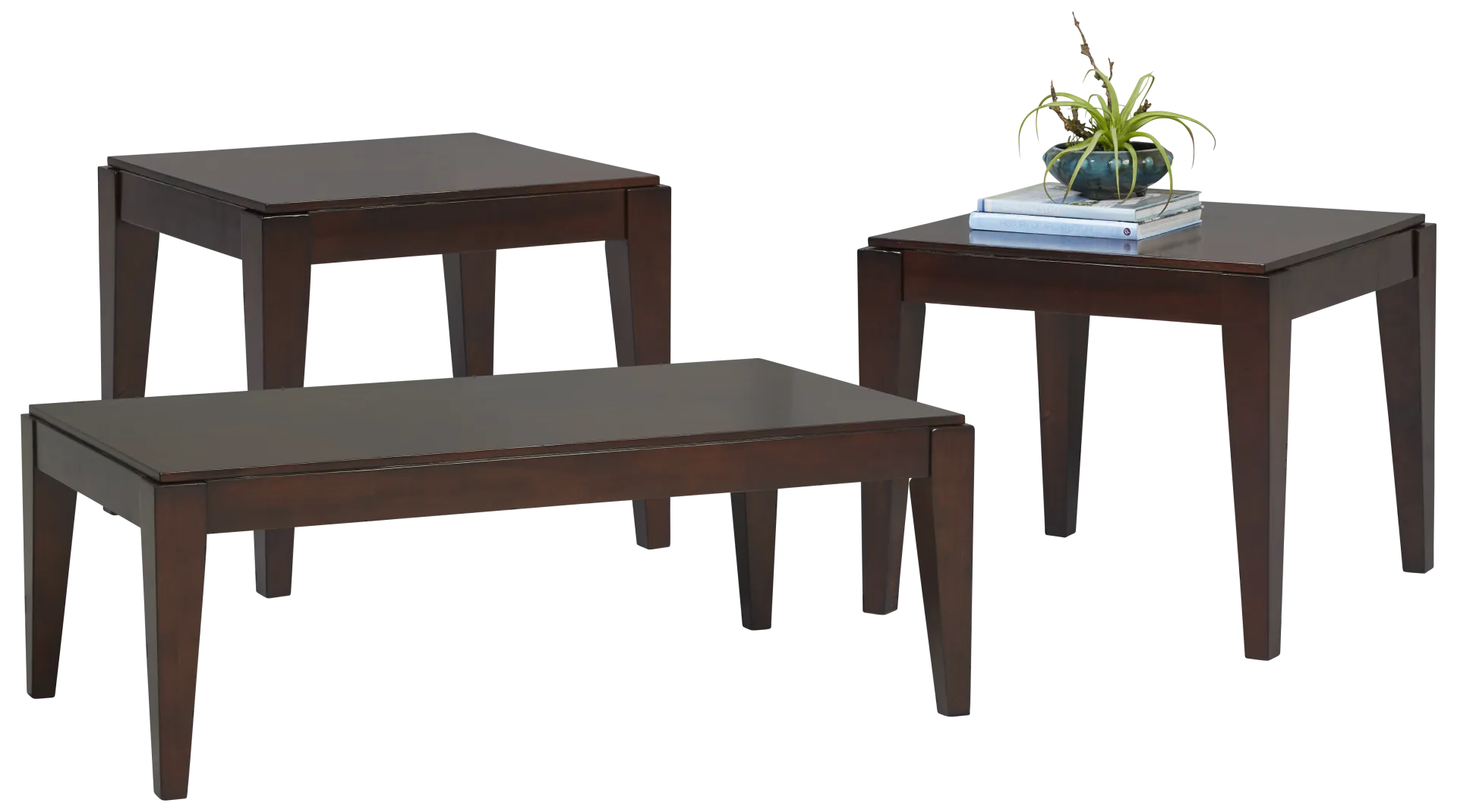 dark cherry 3 pc table set