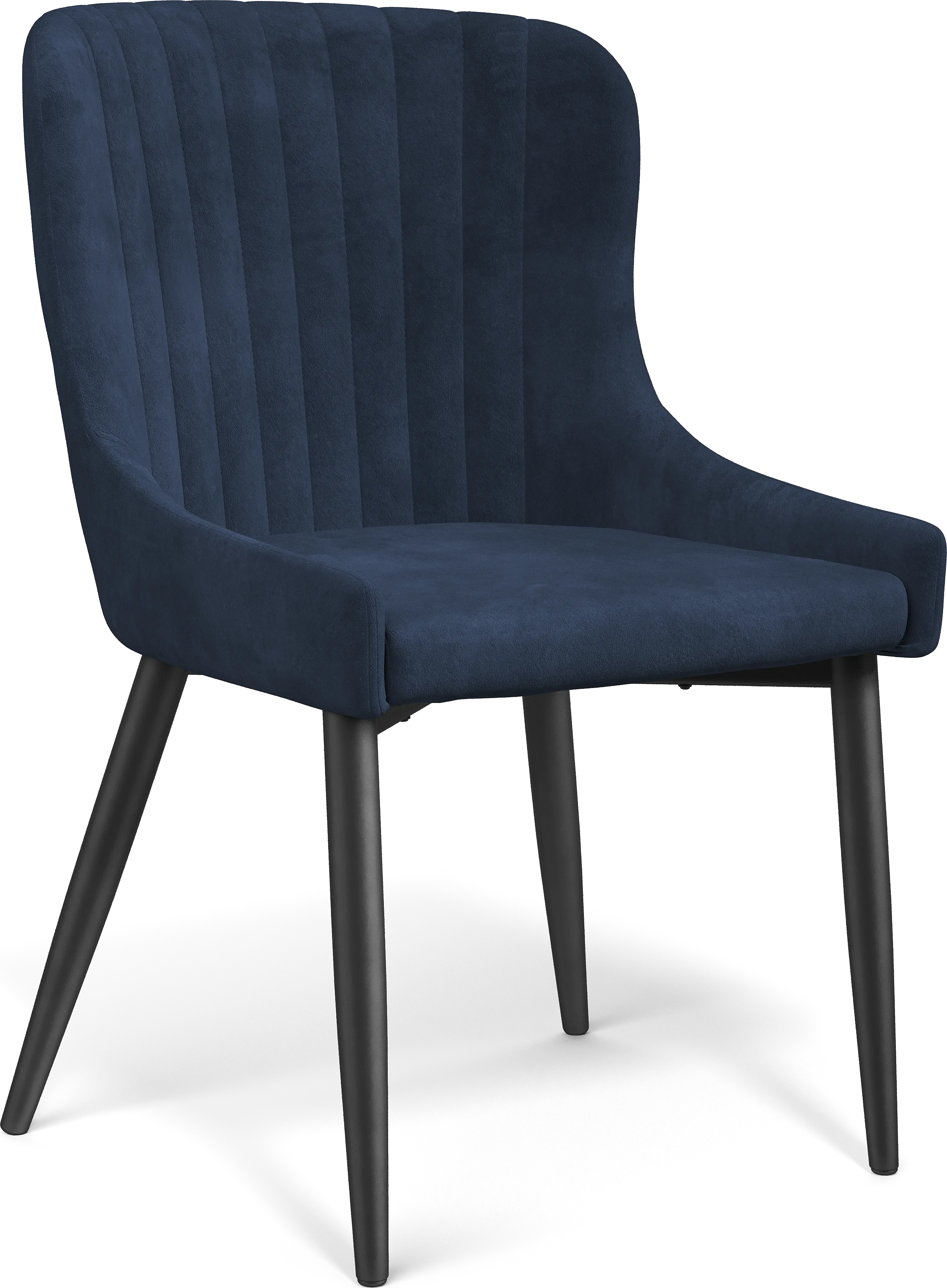 Axia Black 5 Pc Round Dining Room with Navy Chairs - Thumbnail - Image 4