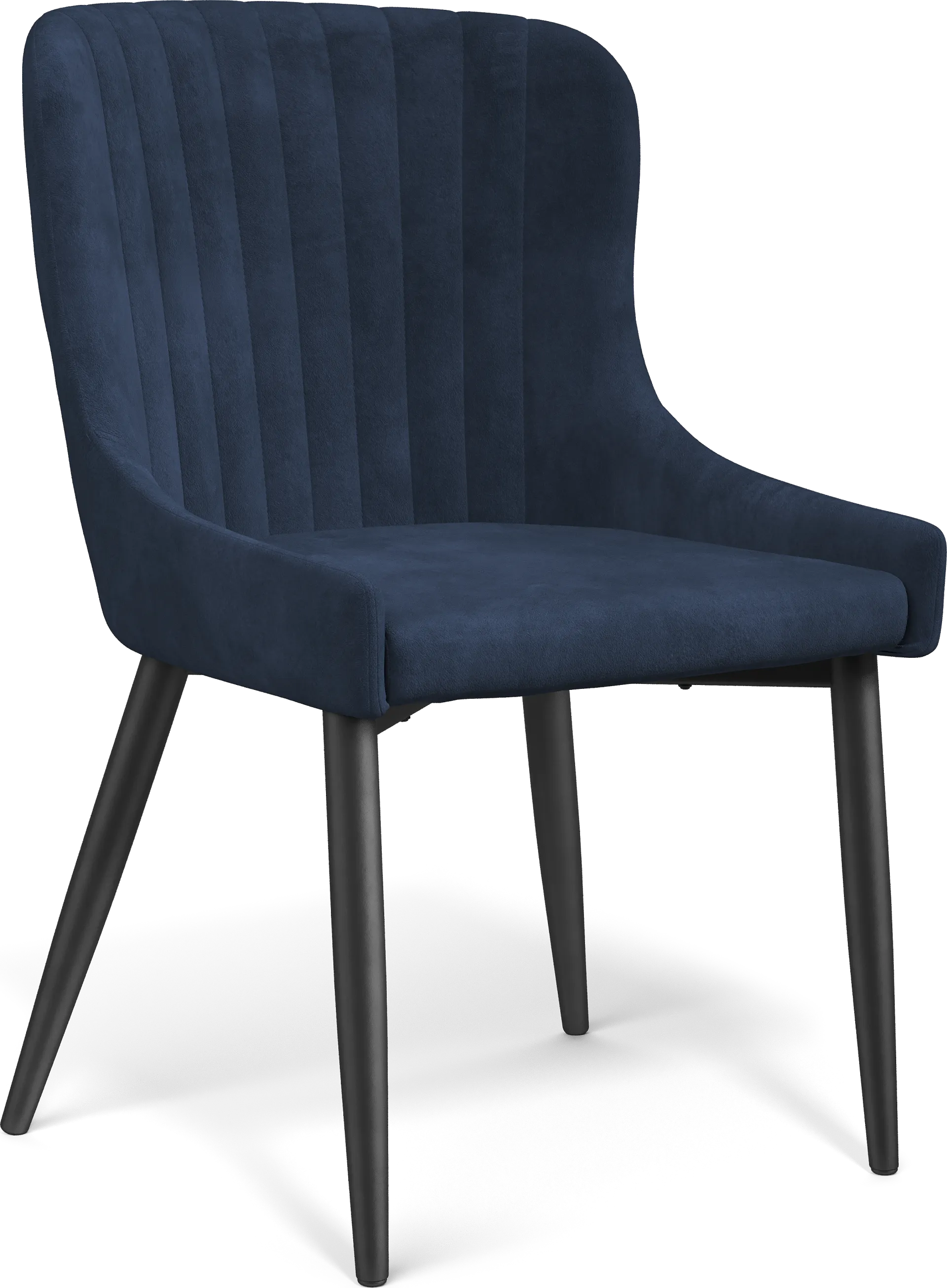 Axia Black 5 Pc Round Dining Room with Navy Chairs - Image 4