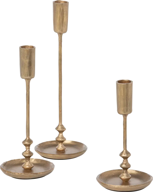 Clattam Gold Candle Holder, Set of 3