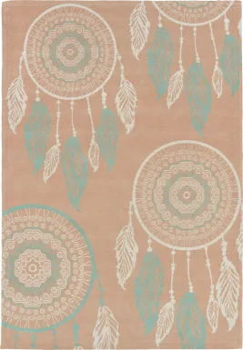 Kids Dream Catcher Orange 7' x 9' Rug