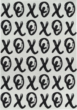 Kids X's and O's Black 5' x 7' Rug