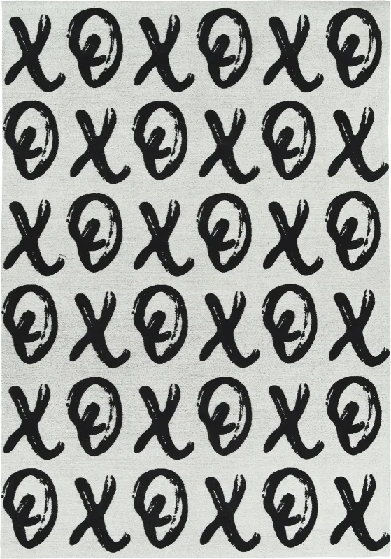 Kids X's and O's Black 5' x 7' Rug