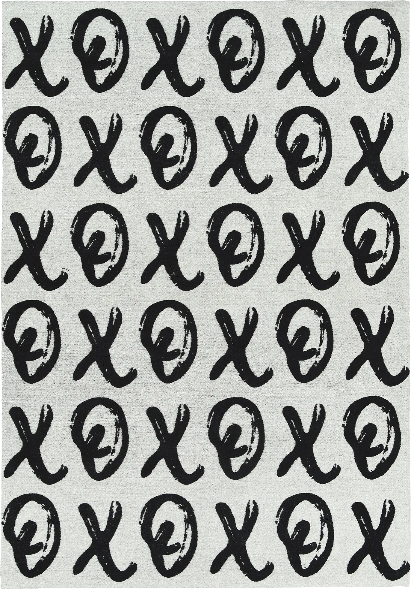 Kids X's and O's Black 7' x 9' Rug - Image 1