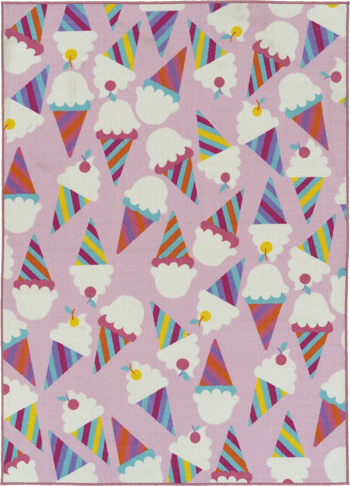 Kids Ice Cream Pop Pink 7' x 9' Rug - Thumbnail - Image 1