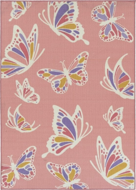 Kids Butterfly Spice Pink 5' x 7' Rug