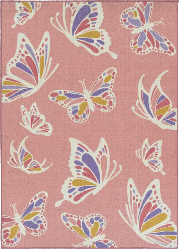 Kids Butterfly Spice Pink 5' x 7' Rug