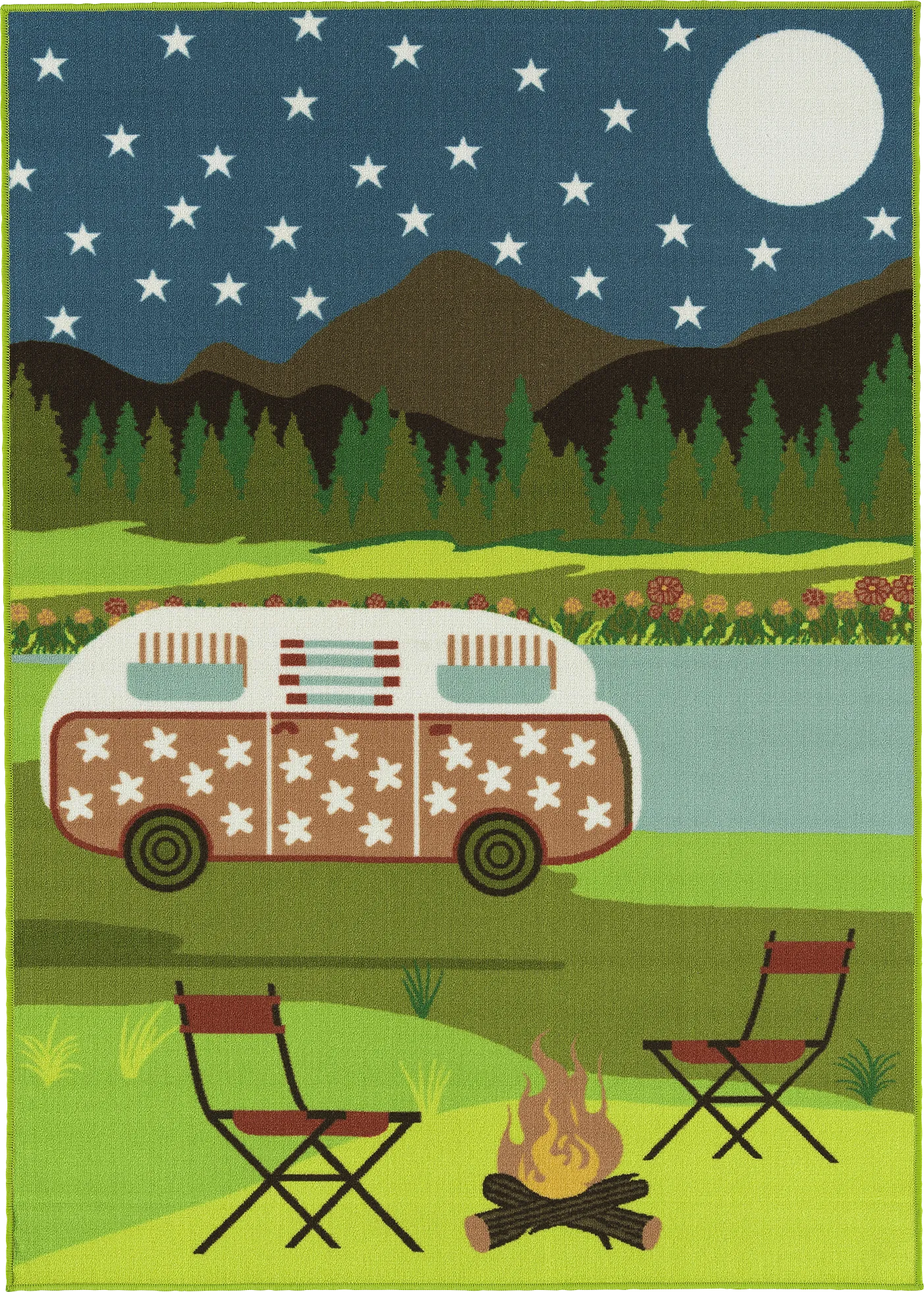 Kids Bambrey Green 5' x 7' Rug - Image 1