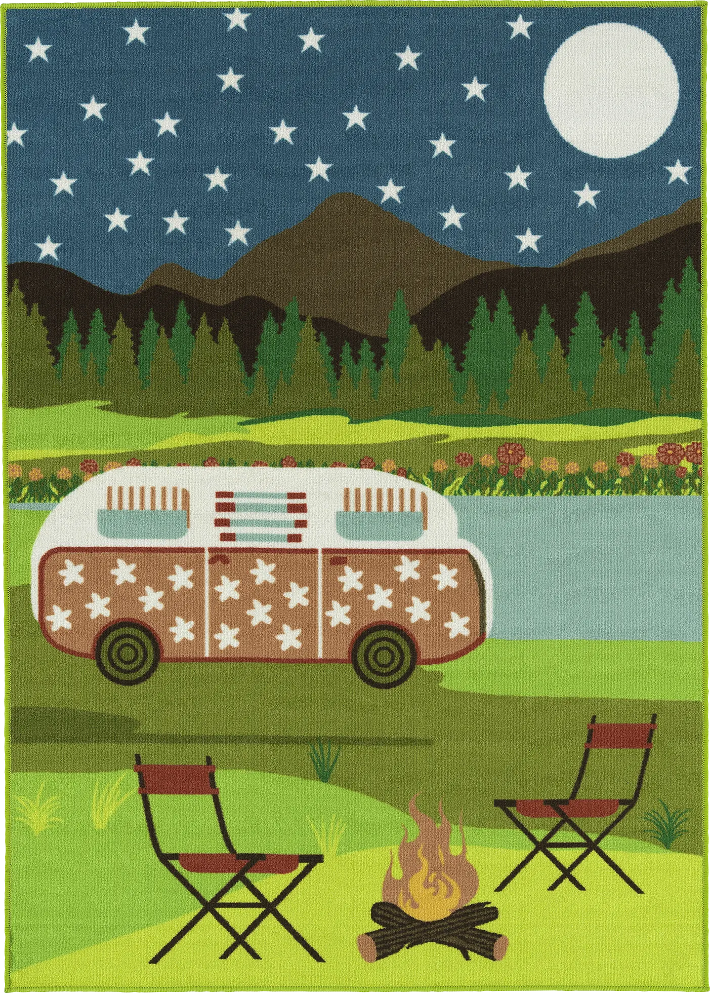 Kids Bambrey Green 5' x 7' Rug