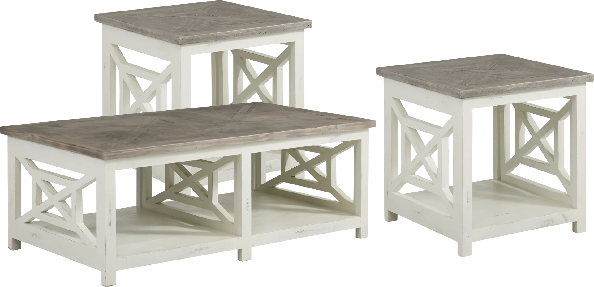 Danusa White 3 Pc Table Set - Image 1