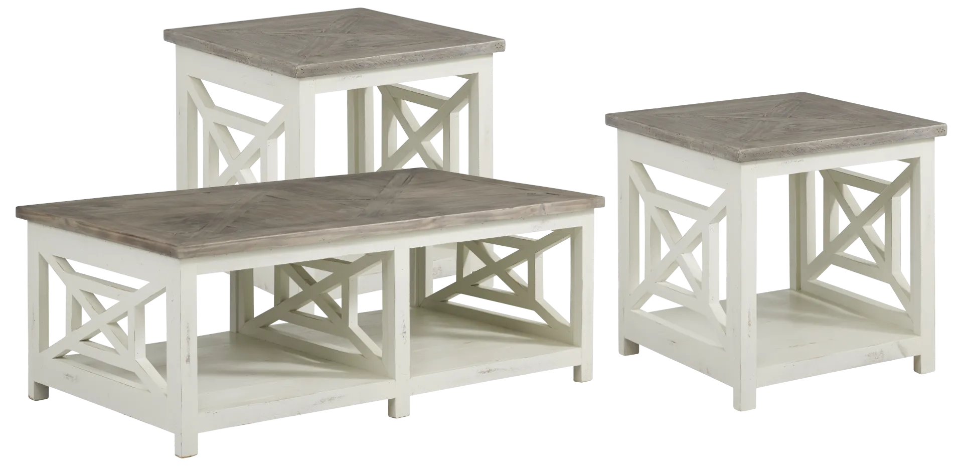 white 3 pc table set