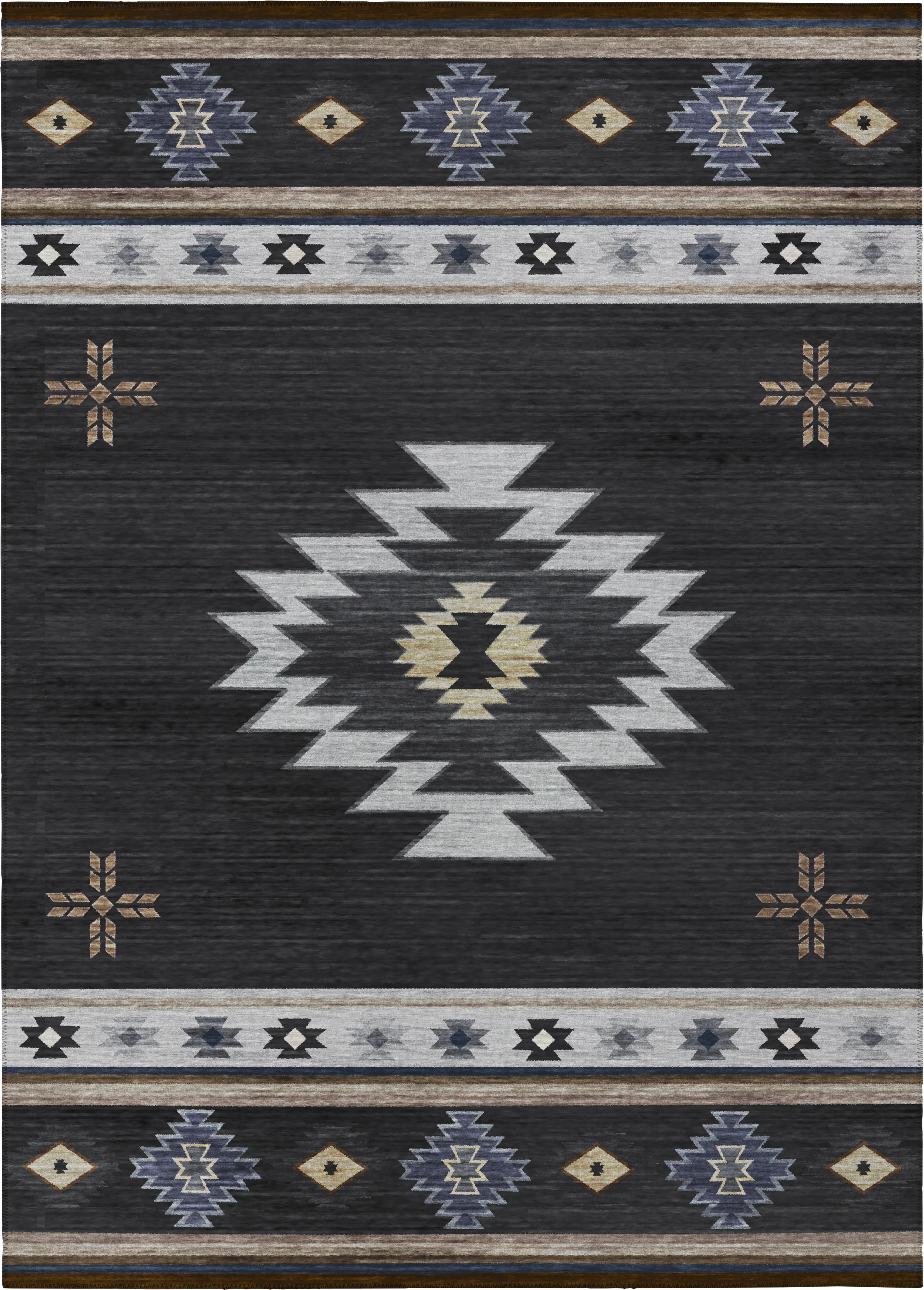 Barinza Black 3' x 5' Rug - Thumbnail - Image 1