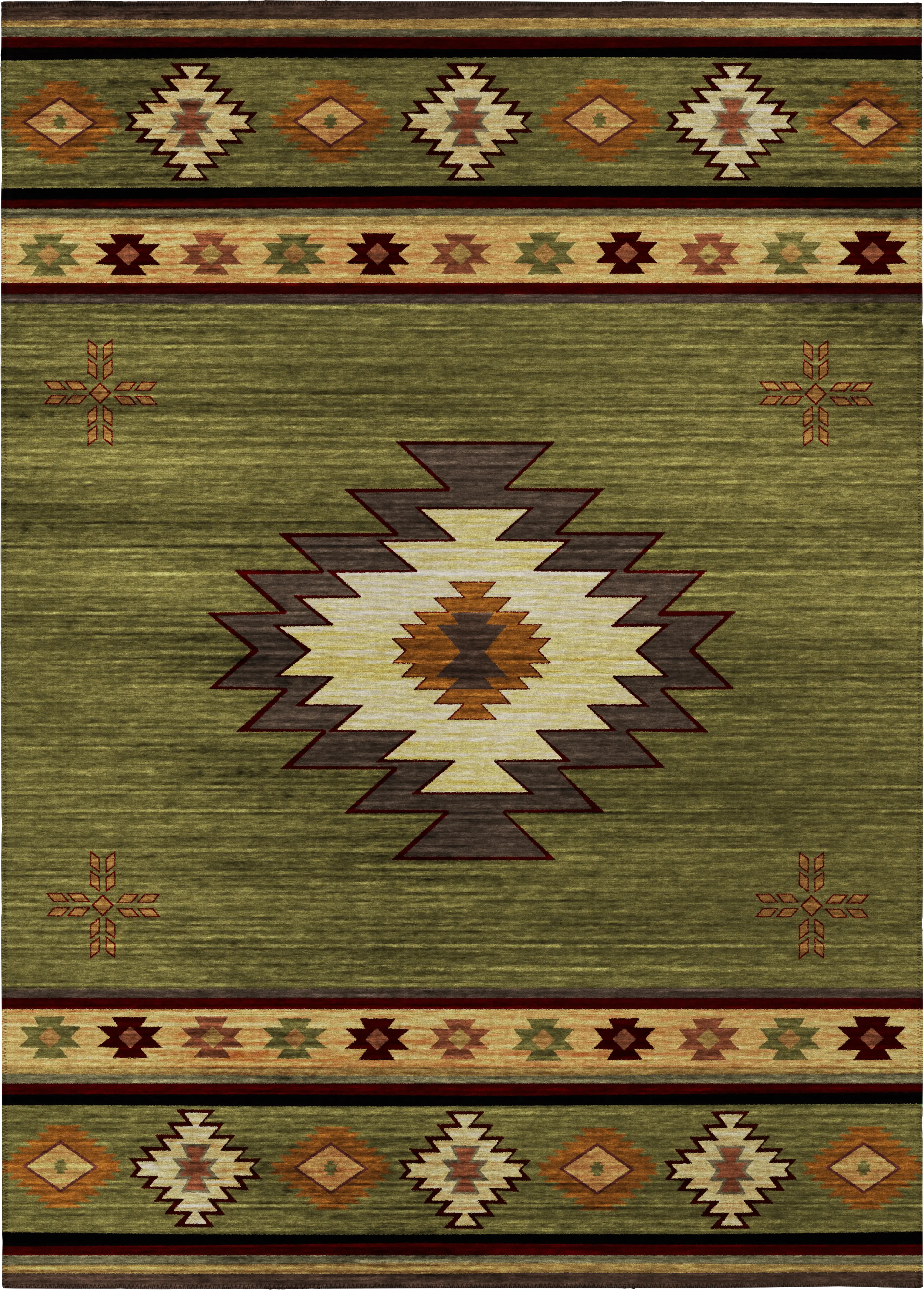 Barinza Green 5' x 8' Rug - Thumbnail - Image 1