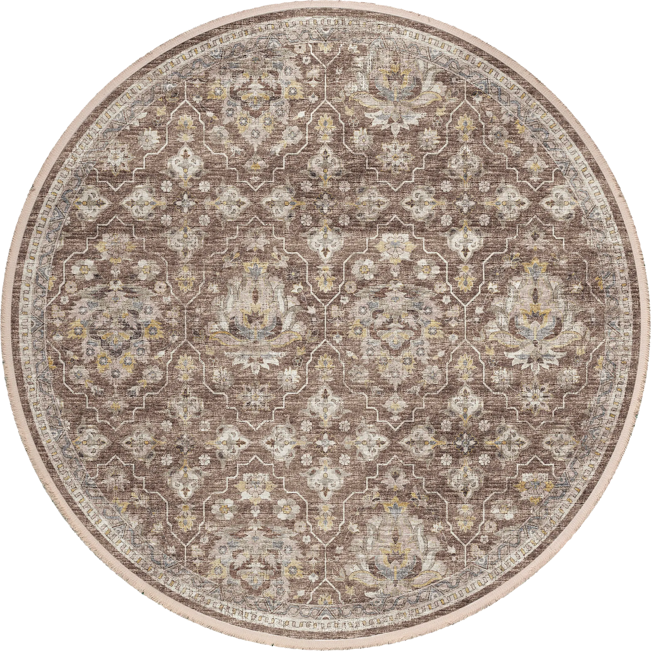 Parkwyn Brown 8' Round Rug - Thumbnail - Image 1