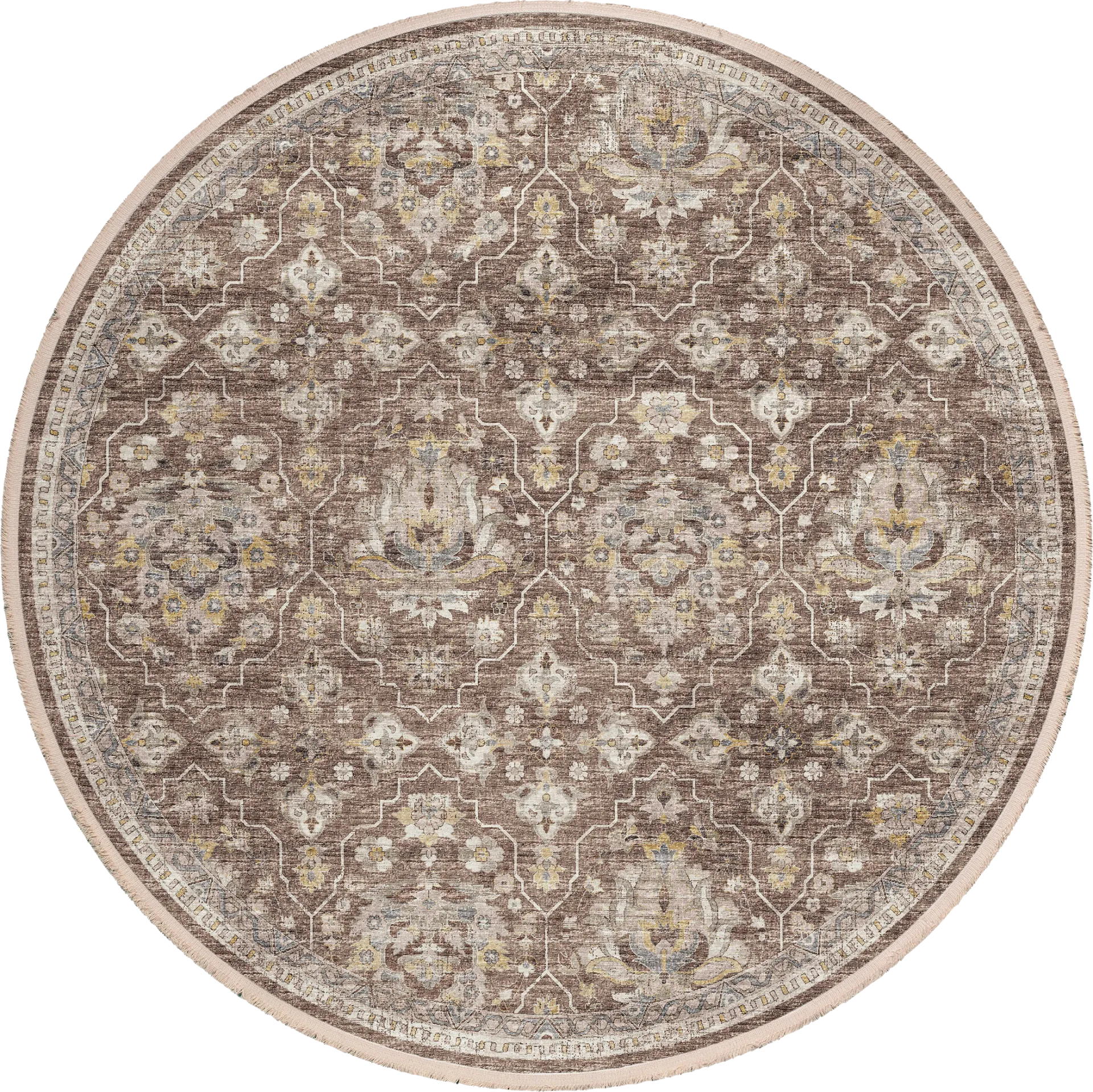 Parkwyn Brown 8' Round Rug - Image 1