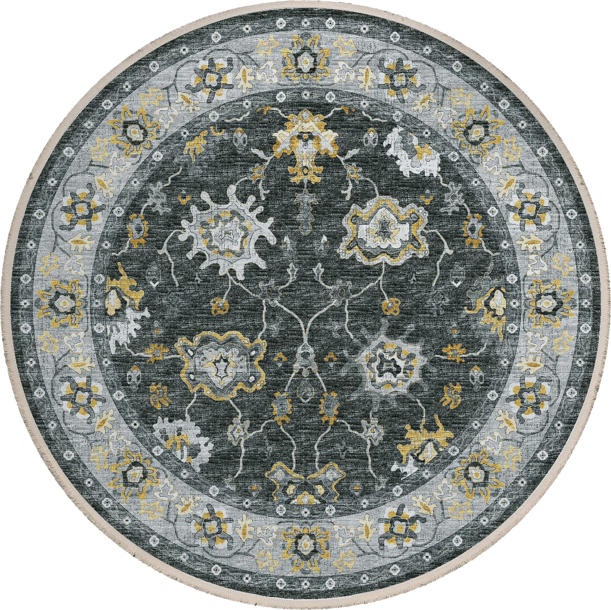 Medrick Black 8' Round Rug - Thumbnail - Image 1