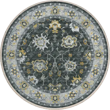 Medrick Black 8' Round Rug