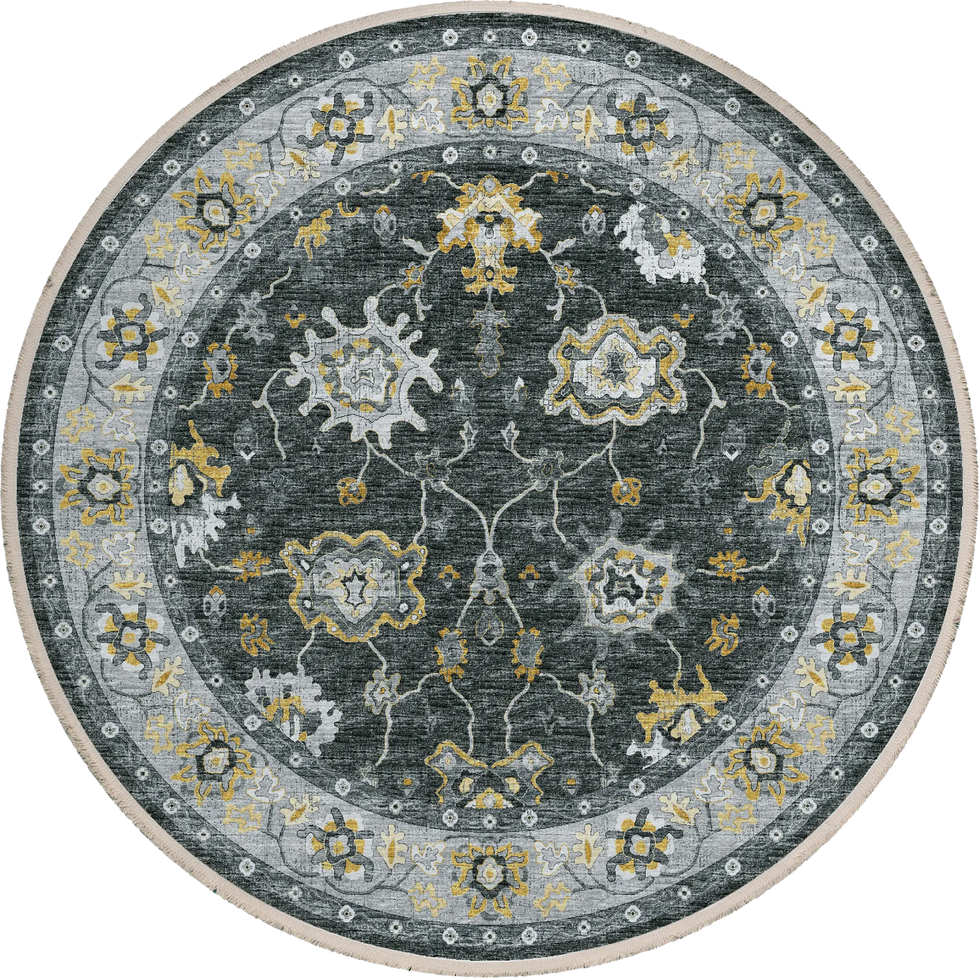 Medrick Black 8' Round Rug
