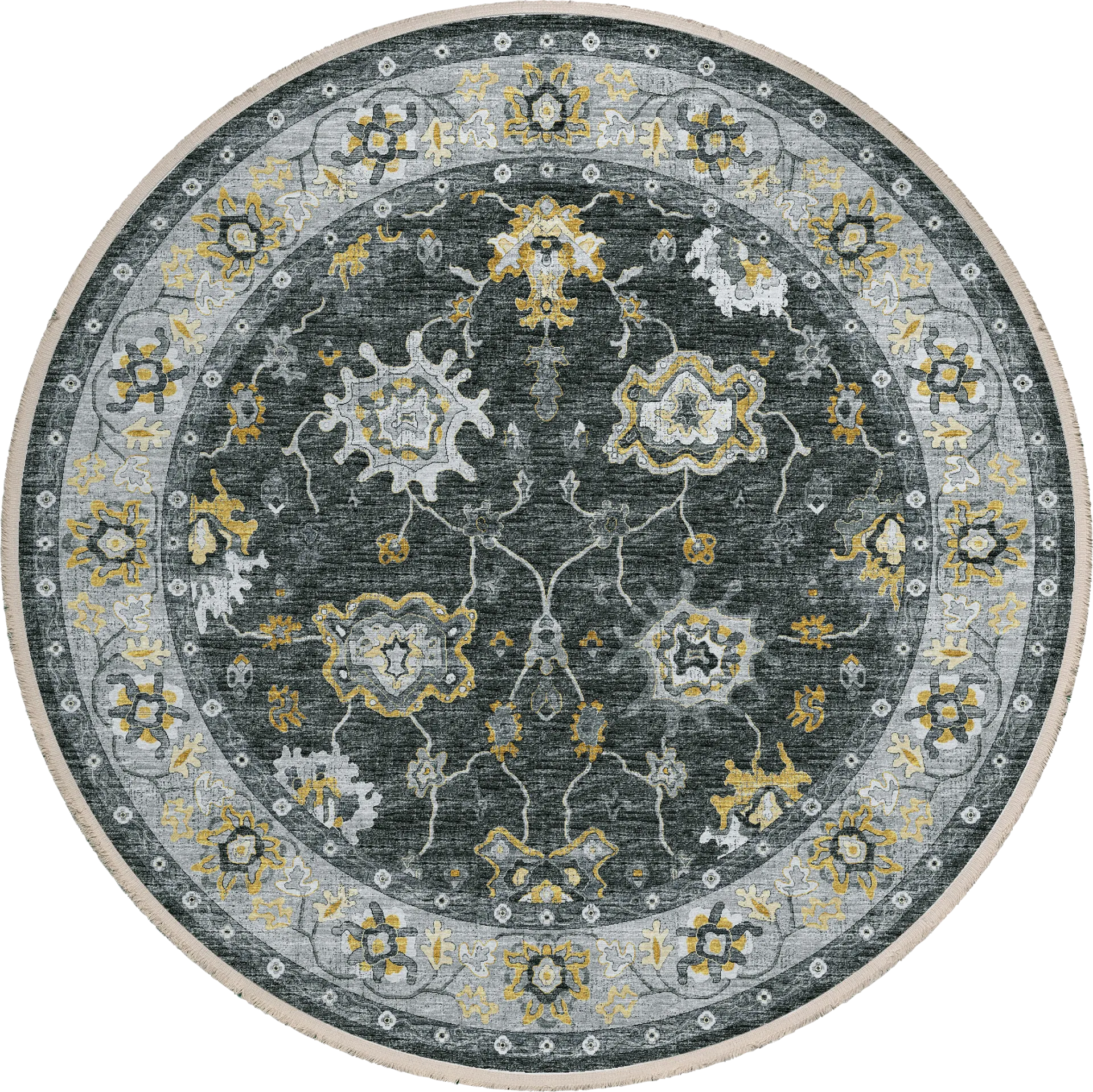 Medrick Black 8' Round Rug - Image 1