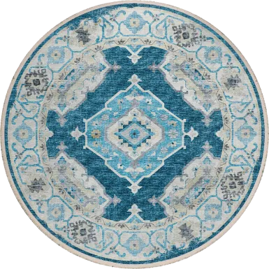 Quandry Blue 8' Round Rug