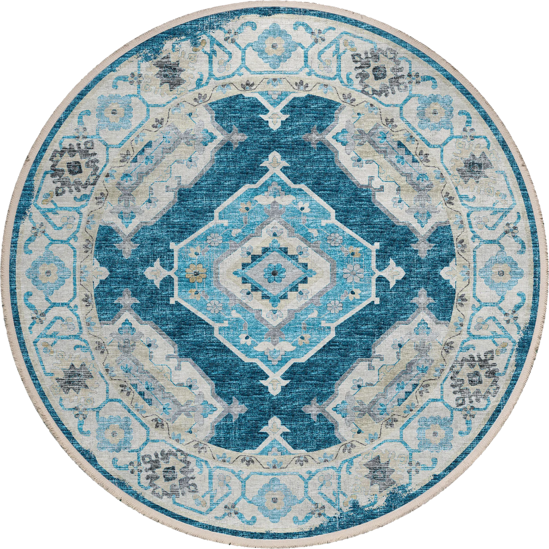 Quandry Blue 8' Round Rug - Image 1