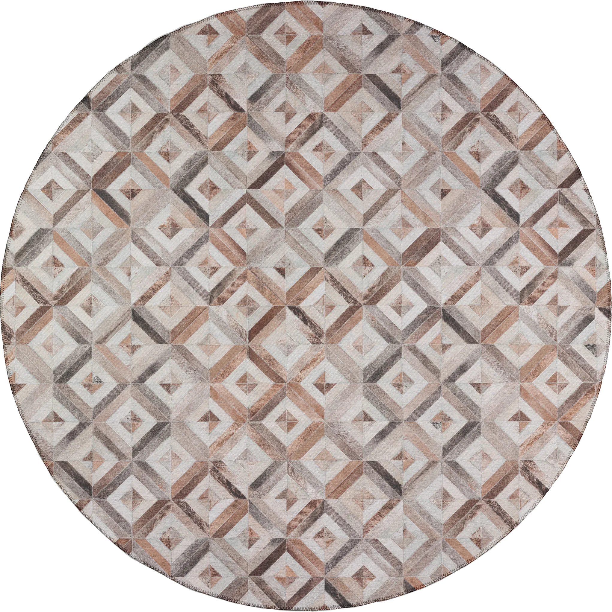 Woodbend Beige 8' Round Rug - Thumbnail - Image 1