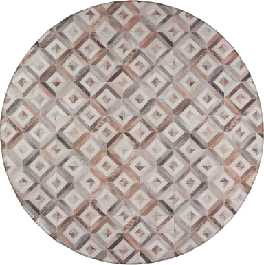 Woodbend Beige 8' Round Rug